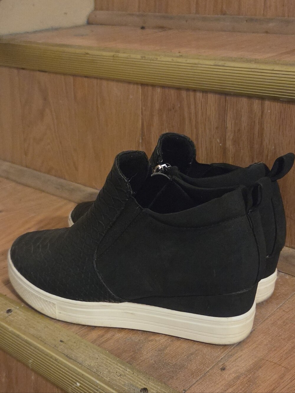 Black Slip-On Wedge Sneakers - Women